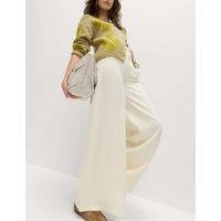 M&S Pure Cotton Palazzo Trousers Ecru