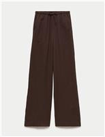 Cotton Rich Beach Trousers with Linen