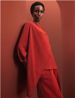 M&S Draped Detail Cowl Neck Top Paprika