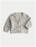 Pure Cotton Ribbed Knitted Cardigan (0-6 Yrs)