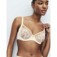 M&S Embrace Embroidered Wired Full Cup Bra A-E Ivory Mix
