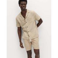 M&S Pure Cotton Textured Loungewear Top Putty Mix