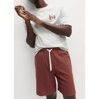 M&S Pure Cotton Cactus Embroidery Pyjama Set Neutral