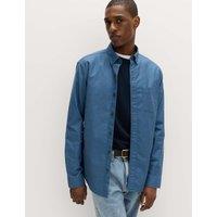 M&S Slim Fit Ultimate Cotton Rich Stretch Oxford Shirt Blue