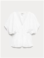 Linen Rich Waisted Top