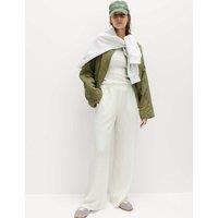 M&S Textured Pull On Wide Leg Trousers Ivory