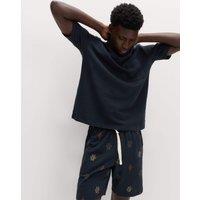 M&S Pure Cotton Cactus Print Pyjama Set Navy Mix