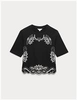 Pure Cotton Jersey Embroidered T-Shirt