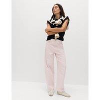 M&S Mid Rise Barrel Jeans Soft Pink