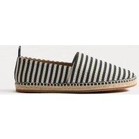 M&S Jute Stripe Slip On Espadrilles Navy Mix