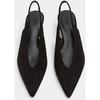 M&S Kitten Heel Pointed Slingback Shoes Black