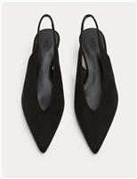 M&S Kitten Heel Pointed Slingback Shoes Black