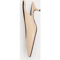 M&S Kitten Heel Pointed Slingback Shoes Buttermilk
