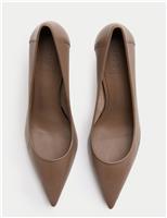 Leather Stiletto Heel Pointed Court Shoes