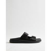 Autograph Leather 2 Strap Sandals Black