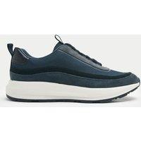 Autograph Leather Mix Runner Trainers Dark Navy