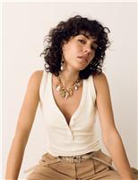 Cotton Modal Blend Scoop Neck Henley Vest