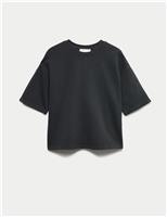 Pure Cotton Crew Neck Boxy Sweatshirt