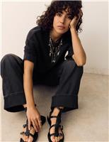 Pure Cotton Crew Neck Boxy Sweatshirt