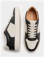 Autograph Leather Colour Block Trainers White Mix