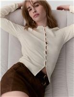 Knitted Smocked Stitch Detail Cardigan