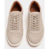 JAEGER Suede Lace Up Trainers Stone