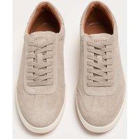 JAEGER Suede Lace Up Trainers Stone