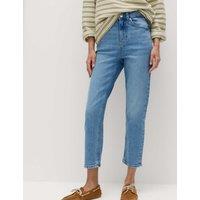 M&S High Waisted Cropped Slim Fit Jeans Light Indigo