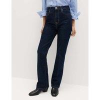 M&S High Waisted Flared Jeans Dark Indigo