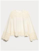 Pure Cotton Embroidered Cutwork Top