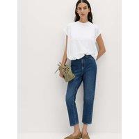 M&S High Waisted Cropped Slim Fit Jeans Medium Indigo