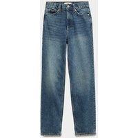 M&S High Waisted Straight Leg Jeans Medium Indigo