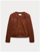 Cornelli Embroidered Suedette Jacket