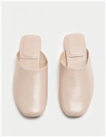 Slip On Flat Square Toe Mules