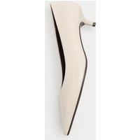 M&S Kitten Heel Pointed Court Shoes Soft White