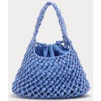 M&S Macrame Beaded Grab Bag Blue