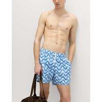 M&S Quick Dry Printed Swim Shorts Azure Blue