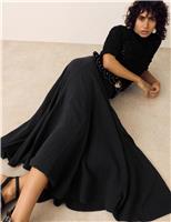 Pure Cotton Double Cloth Midaxi A-Line Skirt