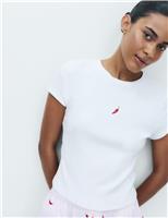 Cotton Modal Ribbed Pyjama T-Shirt