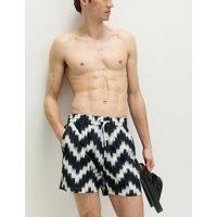 M&S Quick Dry Textured Printed Swim Shorts Black Mix