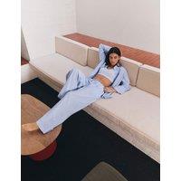 M&S Cool Comfort Chambray Pyjama Bottoms Blue