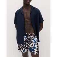 M&S Quick Dry Floral Print Swim Shorts Dark Marine