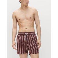 M&S Quick Dry Striped Swim Shorts Chestnut