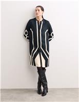 Geometric Knee Length Shirt Dress