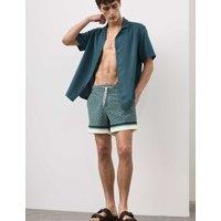 Autograph Quick Dry Geometric Print Swim Shorts Teal Green