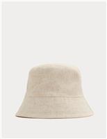 M&S Canvas Bucket Hat With Linen Cream