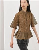 Lace Collared Waisted Shirt