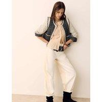Per Una Lyocell Blend Two Tone Panel Barrel Jeans Ecru