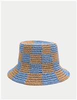 Straw Checkerboard Bucket Hat