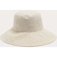 M&S Wide Brim Bucket Hat with Linen Cream Mix